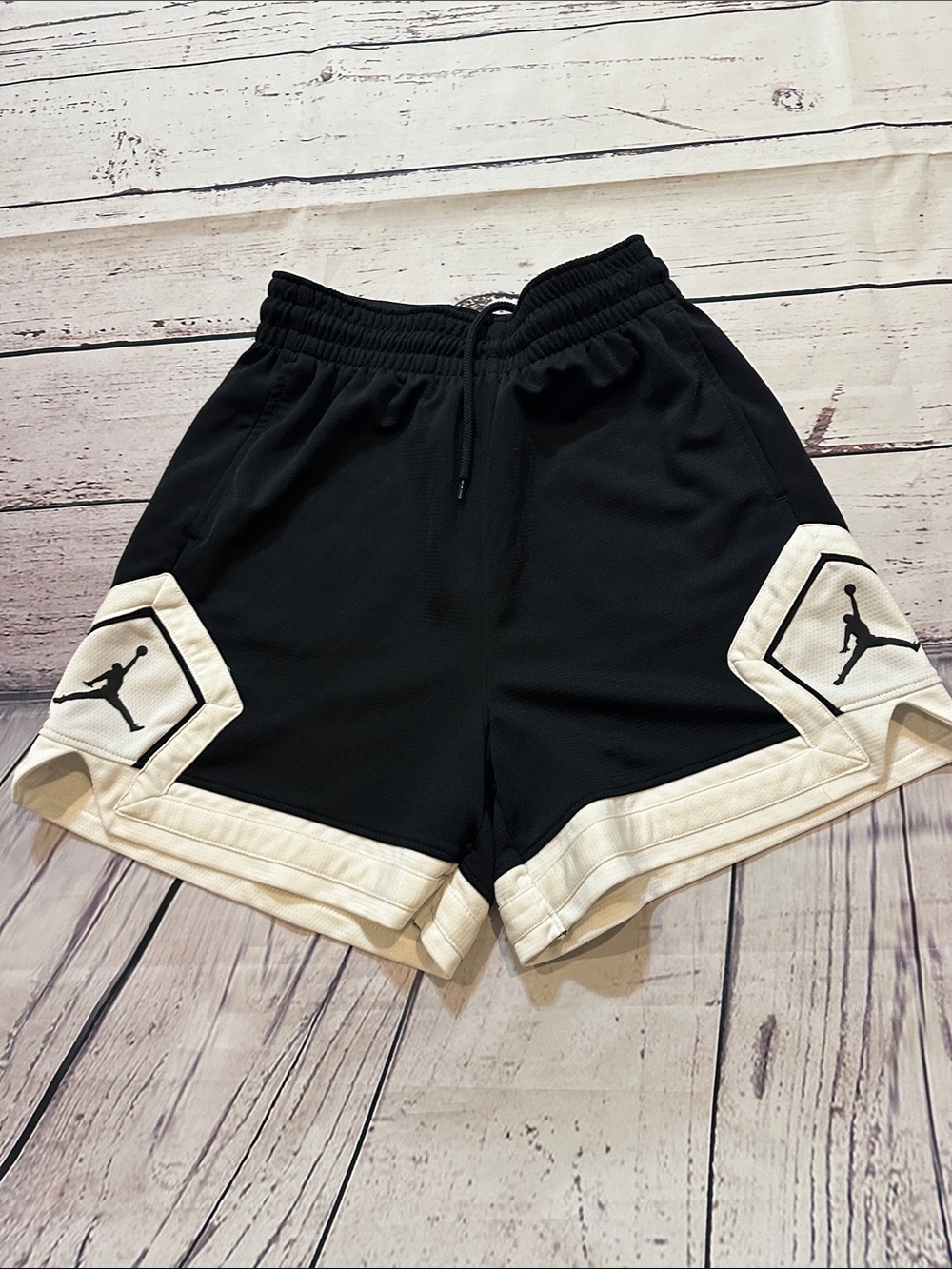 Jordan Black Shorts with White Trim and Jumpman Details